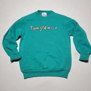 90's Vintage Hanes Activewear Teal Green Tanglewood Crewneck Sweatshirt